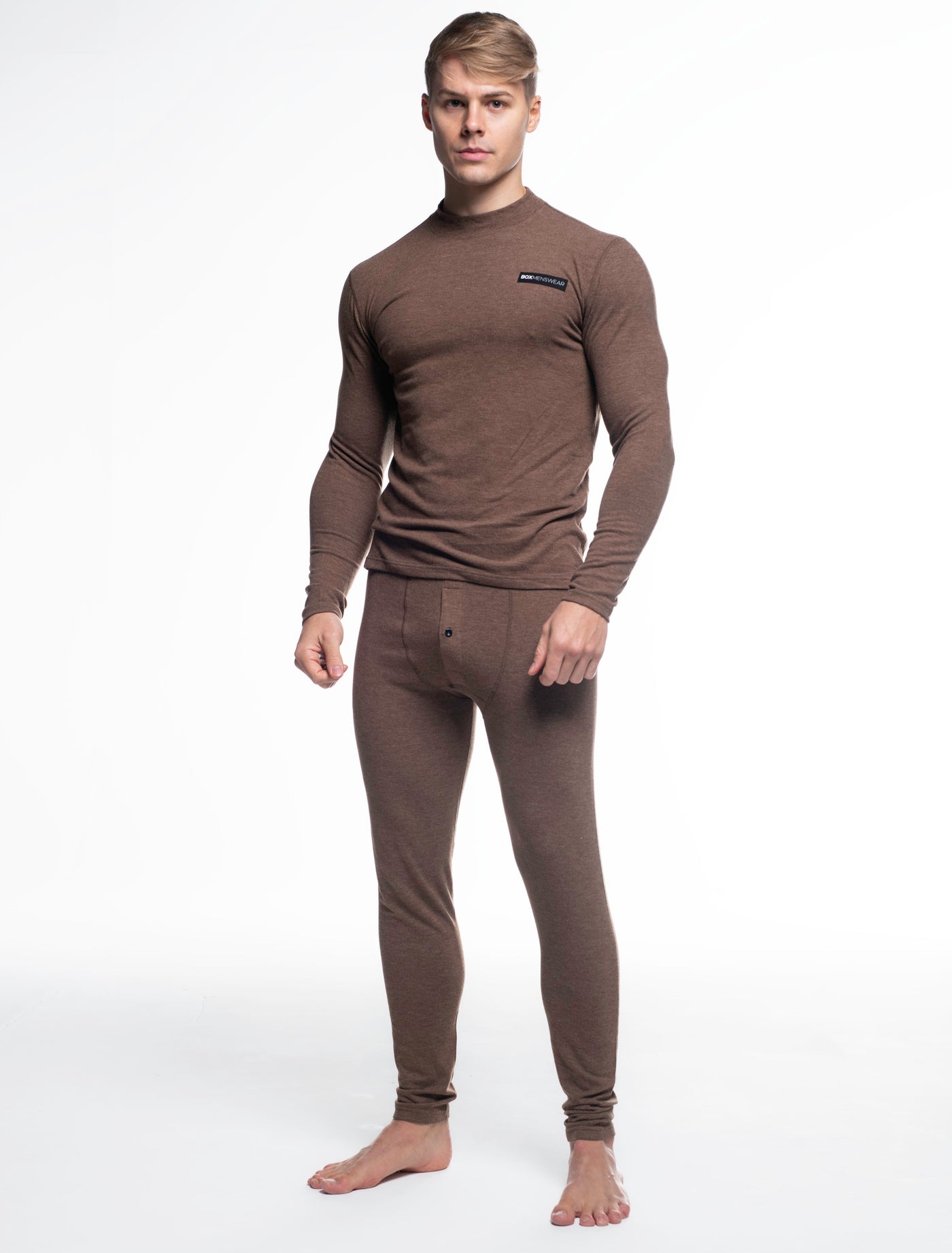 Mens Fleece Leggings & Top Set - Caramel