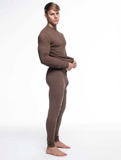 Mens Fleece Leggings & Top Set - Caramel