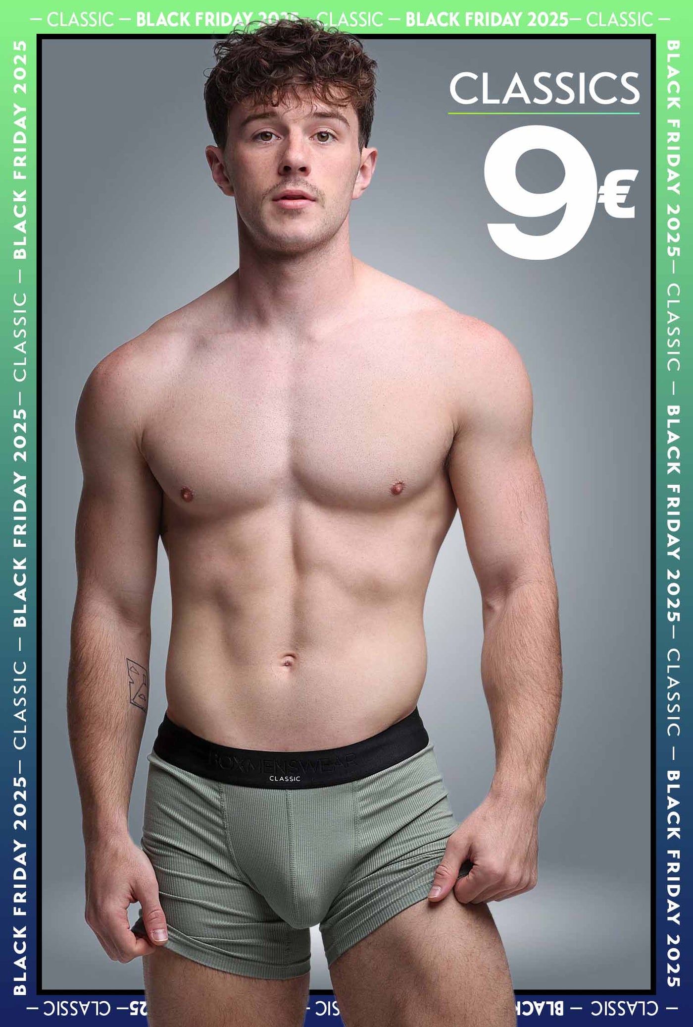 Mens Classic Ribbed Boxers - Green