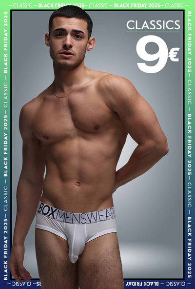 Mens Hipster Trunks: Defined Crotch - White