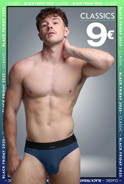 Mens Classic Ribbed Briefs - Navy