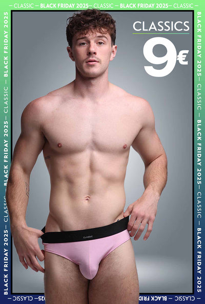 Mens Classic Ribbed Briefs - Pink