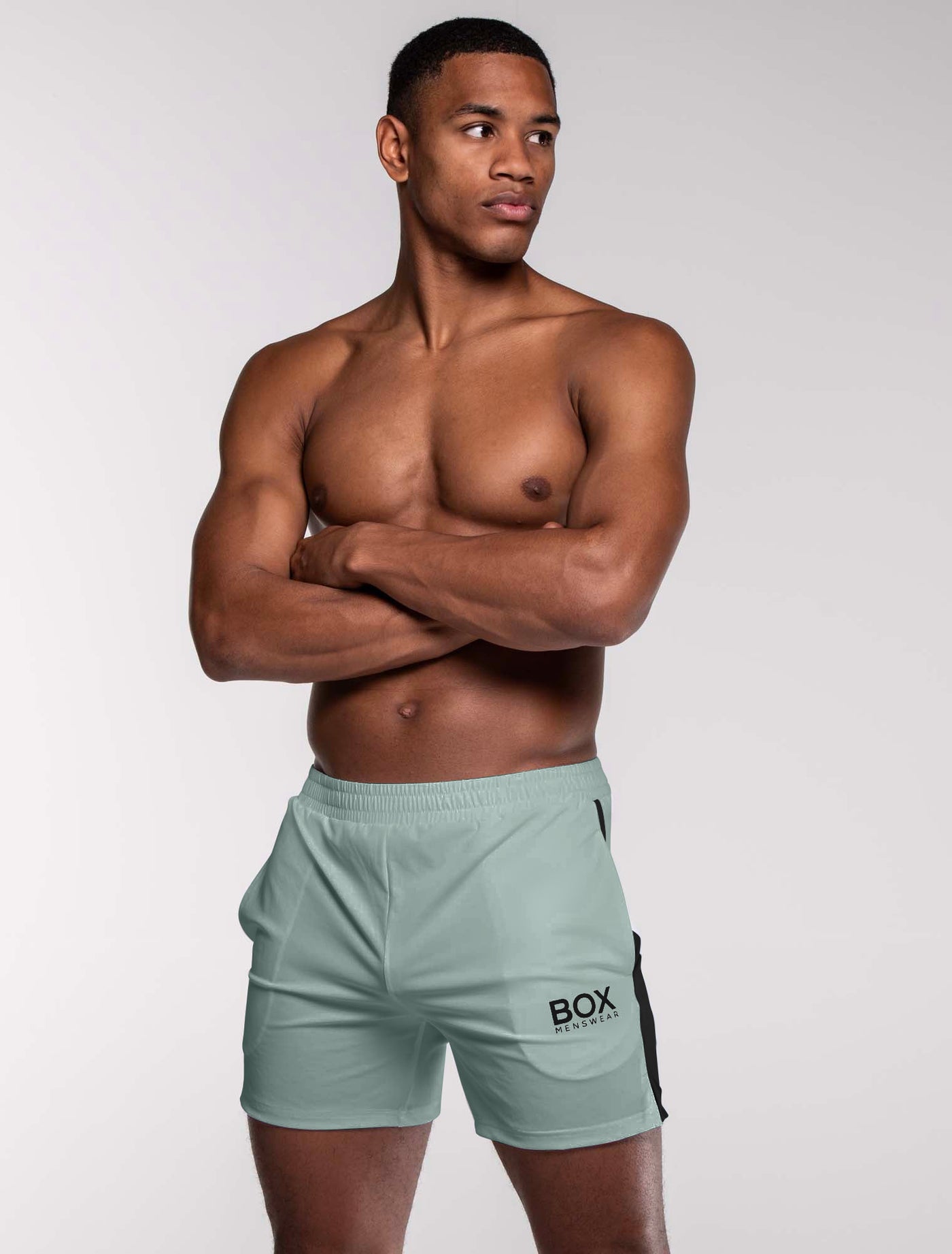 Mesh Panel Sports Shorts - Amazonite