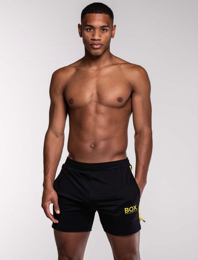 Mesh Panel Sports Shorts - Raven