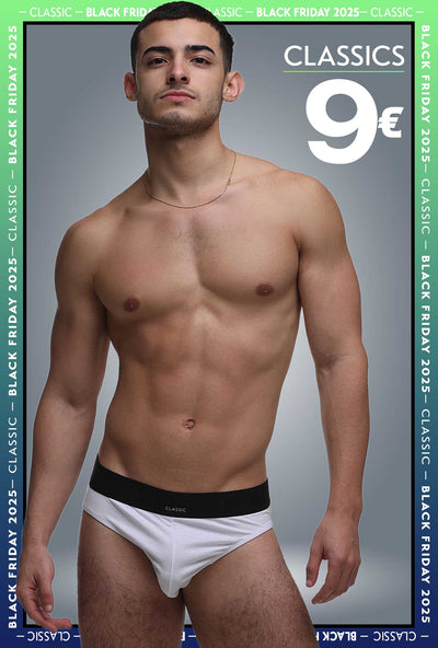 Mens Classic Ribbed Briefs - White