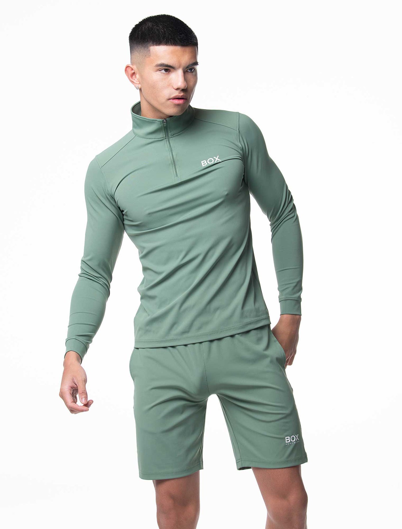 Active Panelled 1/4 Zip Jacket - Green