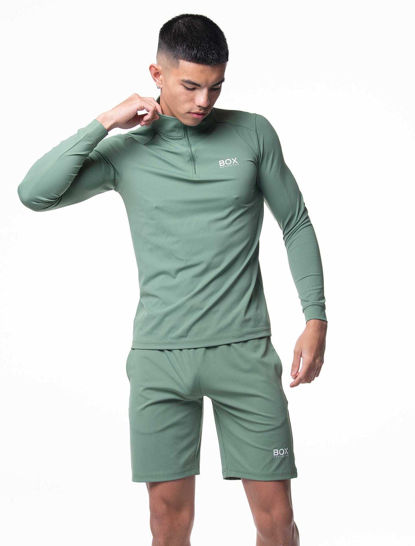 Active Panelled 1/4 Zip Jacket - Green