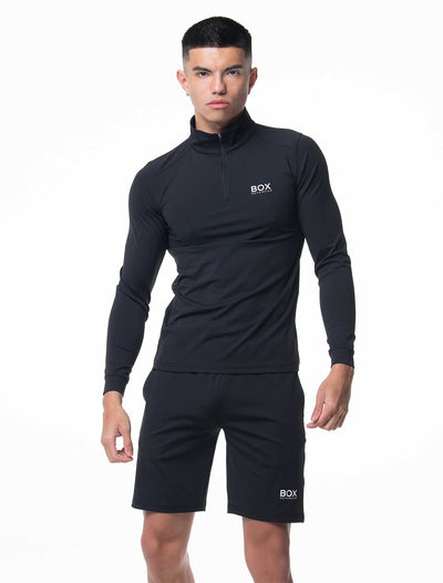 Active Panelled 1/4 Zip Jacket - Black