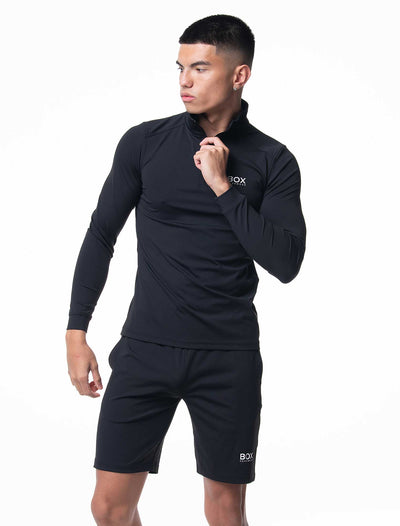 Active Panelled 1/4 Zip Jacket - Black