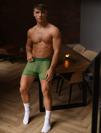 All Over Mesh Boxers - Pine Green