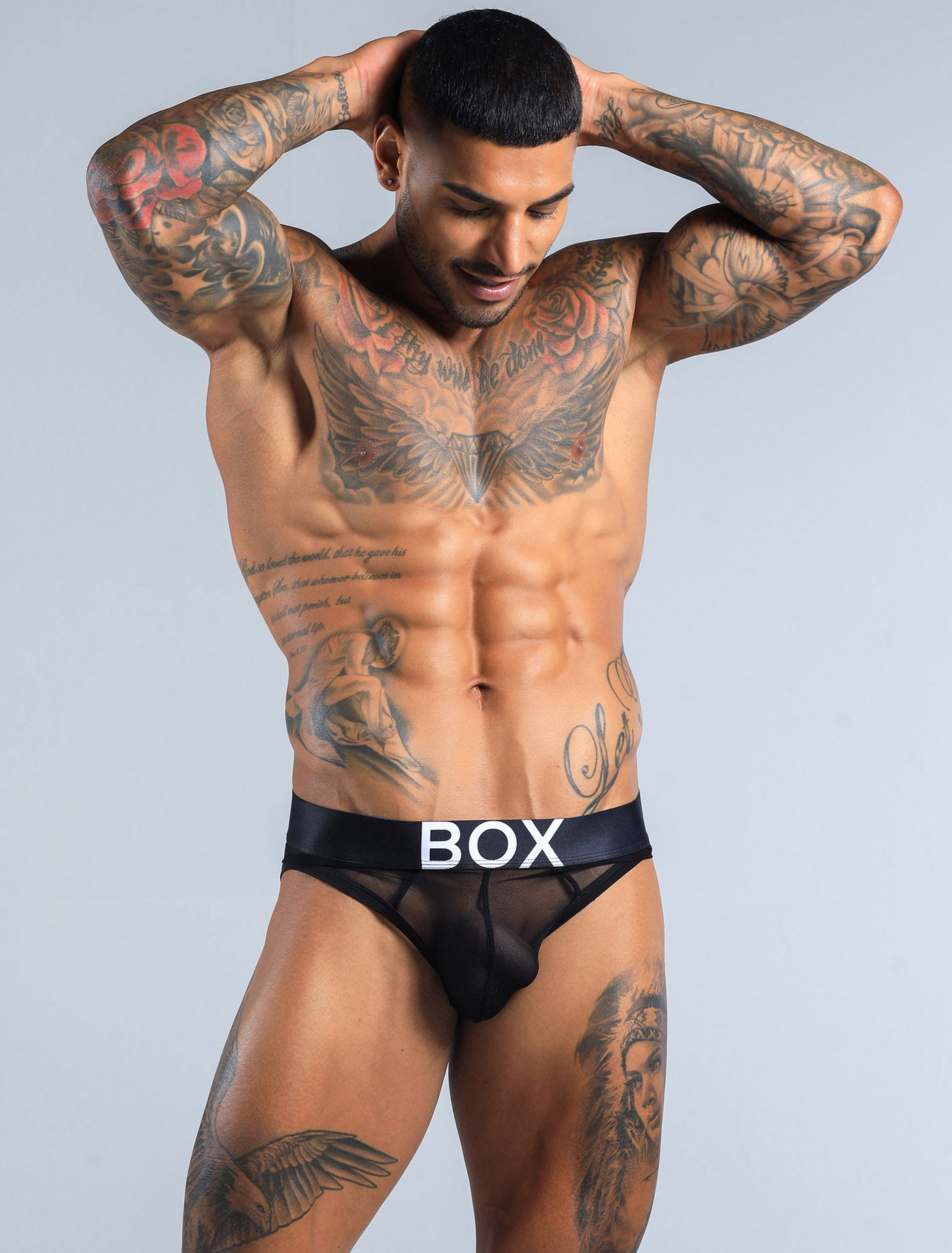 All Over Mesh Briefs - Black