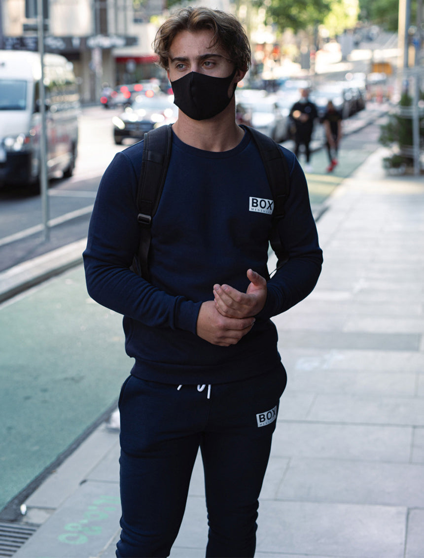 Slim Fit Crew Neck Jumper  - Navy - boxmenswear - {{variant_title}}