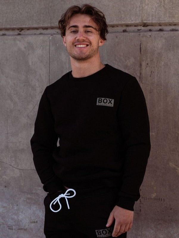Slim Fit Crew Neck Jumper - Black - boxmenswear - {{variant_title}}
