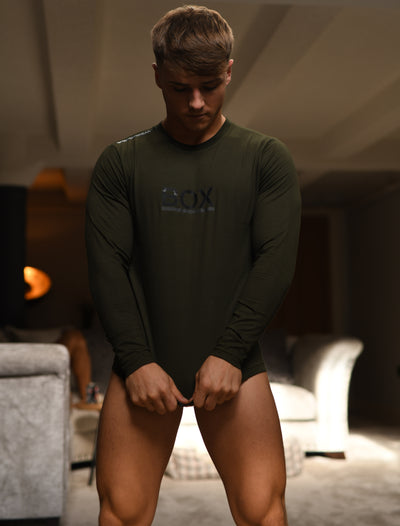 Mens Long Sleeve T-Shirt: Dynamic Fit - Military Green