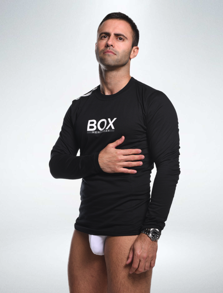 Mens Long Sleeve T-Shirt: Dynamic Fit - Classic Black