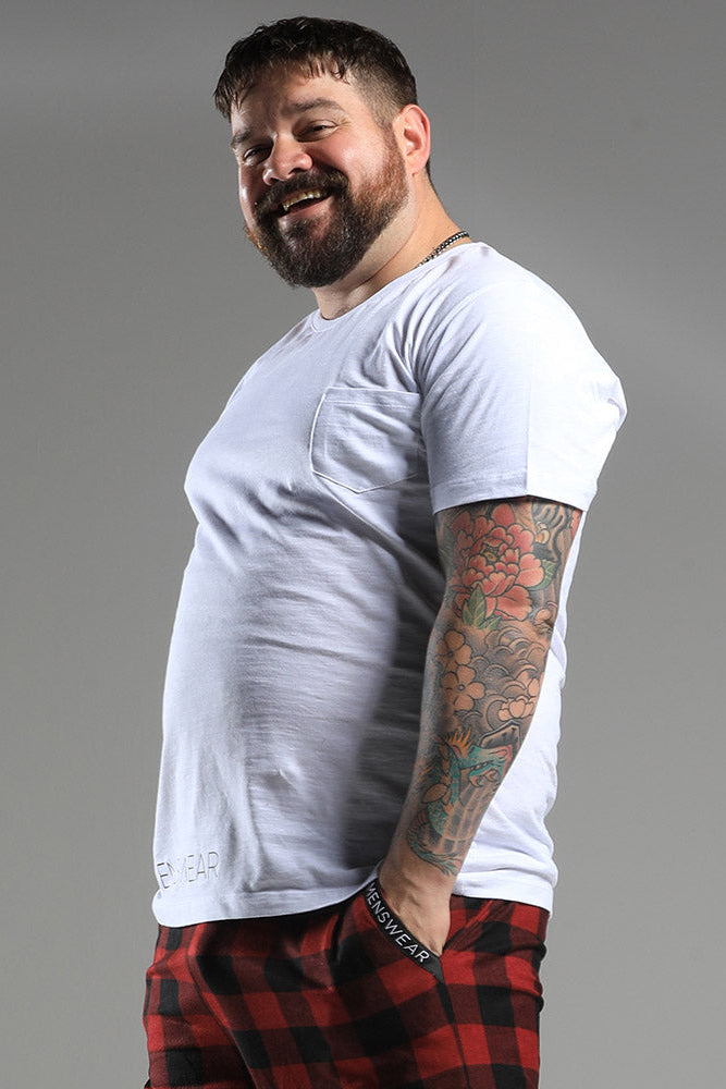 Mens Pyjama T-Shirt - White - boxmenswear - {{variant_title}}